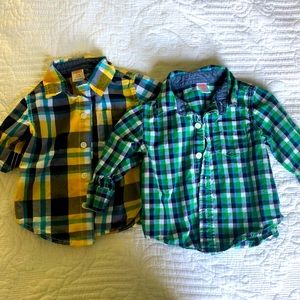 Bundle of 2 boys plaid button ups Gymboree
